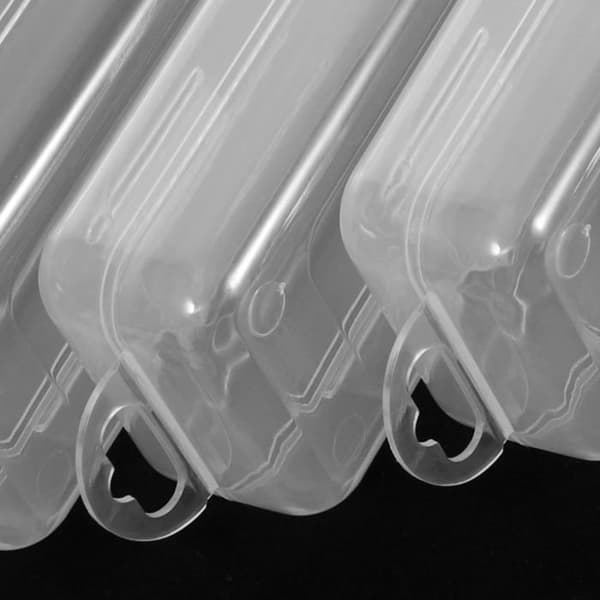 Resesugrörsglasbehållare - set om 4, transparent - för förvaring av papperssugrör - läckagesäker