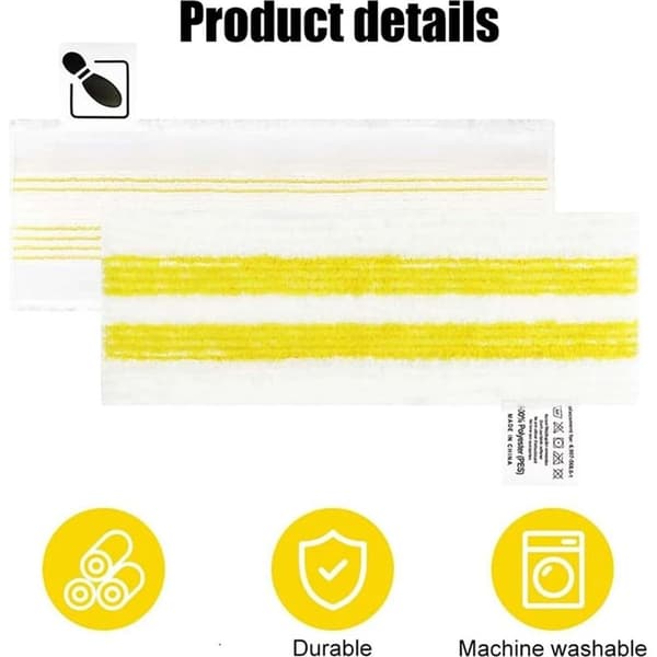 Karcher EasyFix Klude – 4-pak vaskbar mikrofibererstatning til SC2, SC3, SC4 & SC5 dampmopper – Armygrøn
