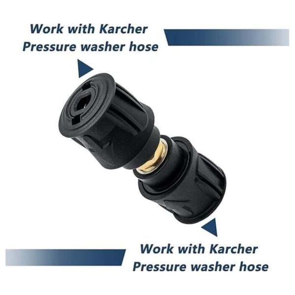 Højtryksrenser tilbehør: Karcher dobbelt-hoved højtryks quick-connect fitting, slangeforbindelsesadapter, 2-pak