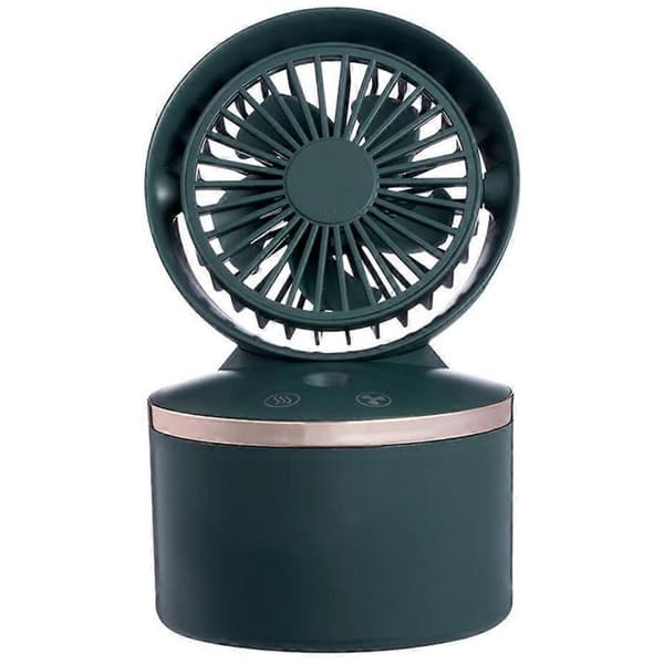 Stille USB-bordventilator med indbygget luftfugter, 3-trins mini bærbar ventilator.