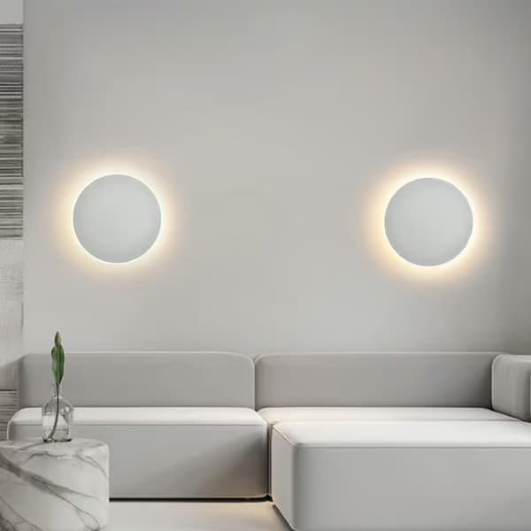 Rund LED-vägglampa modern touch-strömbrytare vardagsrum sovrum inredningsdesign