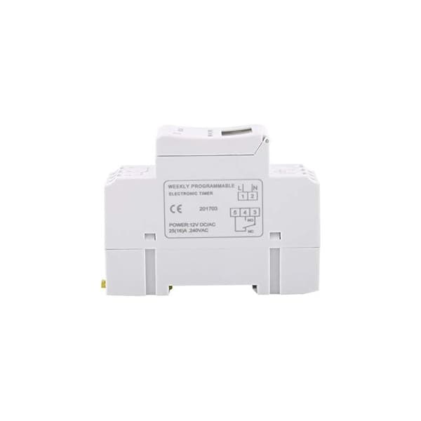 220V Programmerbar Digital Timer – LCD-skjerm – 16 PÅ/AV-innstillinger – DIN-skinnemontering – Ukentlig forhåndsinnstilling