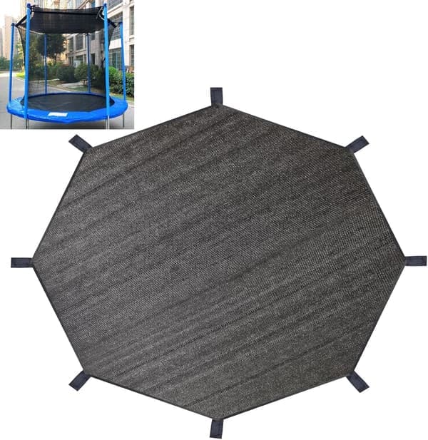Trampolinhimmel - 2,7 × 2,4 m - Egnet til runde trampoliner med lige stolper - 8 fastgørelsesstropper - Beskyttelse mod sol og blade