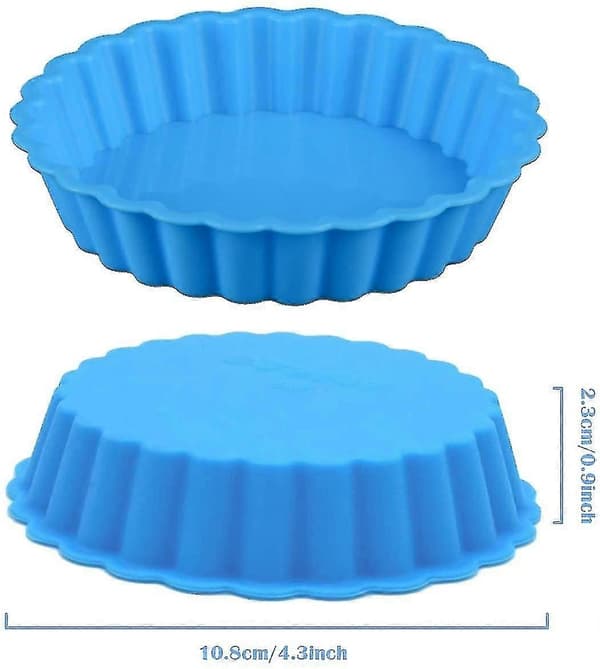 Silikon kakeformer runde gjenbrukbare terteformer non-stick mini paiformer bakeutstyr