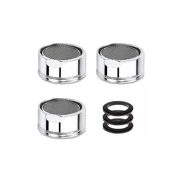Kranlufter M22/M21.5, 3 stk. vannbesparende kranlufter med rustfritt stålfilter, kranvannfilterlufter (21.5mm utvendig gjenge)