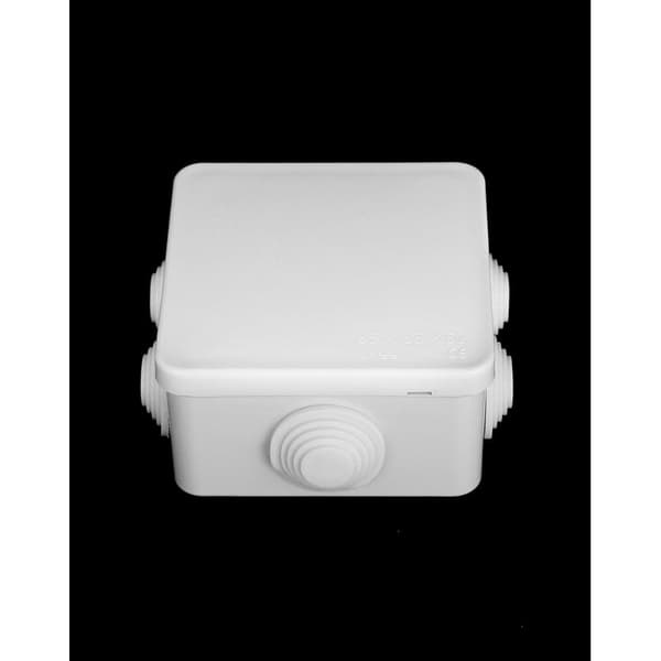 Set med 2 kopplingsdosor, IP65, ABS-plast, vattentät för utomhusbruk, vit, 85 x 85 x 50 mm