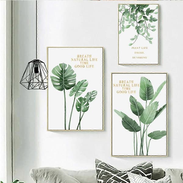 YRKJ Botaniska Väggkonsttryck Set om 3 Tropiska Löv Canvas Dekor Växtlöv Boho Väggdekor Bilder (15x20 cm, ORAMADE)
