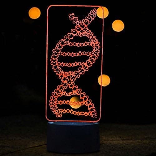 3D Abstrakt LED DNA Nattlampa Bordsoptisk Illusion
