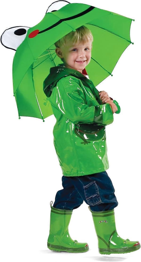 Lättviktigt Grönt Barnparaply, Barnstorlek, Nylon, Grön, 1 Styck