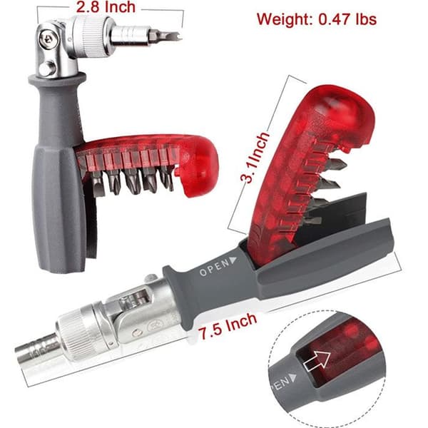 Skralletrekker med magnetisk multibit, 10-i-1