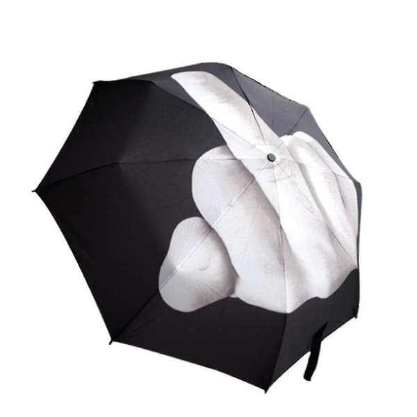 Ny paraply med langfingerdesign i sort, cool modeparaply