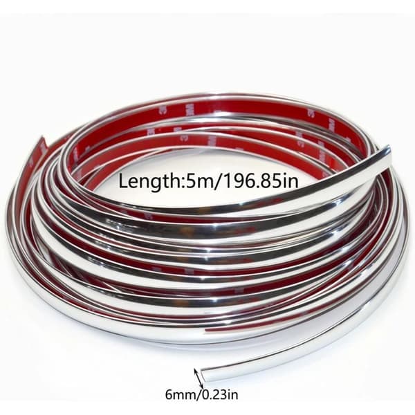 Bil kromlist 6mm5M selvklebende kromlist for karosseri vindu utvendig dekorasjon (6mm5M)
