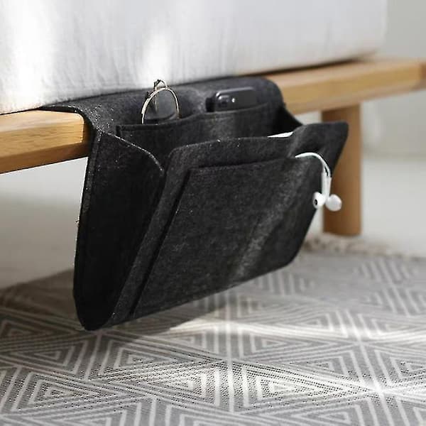 Sengeoppbevaring Fjernkontroll Nettbrett Telefon Oppbevaringsveske til Seng Sofa Lys Grå Light Grey