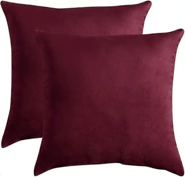 Dekorativa kuddfodral 45x45 cm vinröda prydnadskuddar 2-pack mjuka sammetskuddfodral heminredning för lantlig soffa sovrum