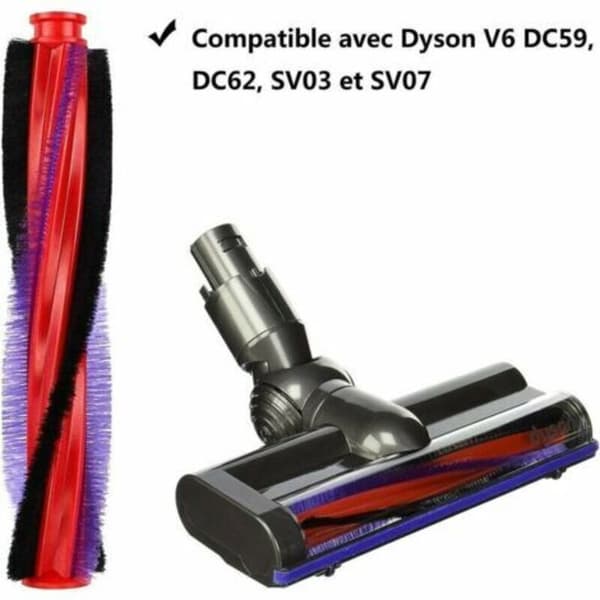 18,5 cm rullebørste til Dyson V6 DC62 SV03 SV07 støvsuger, erstatningsbørste til Dyson
