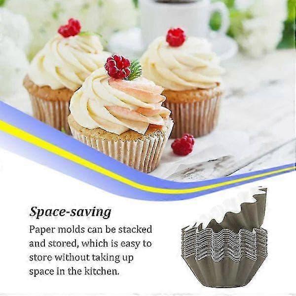 100 bageforme olieret papir muffinforme varmebestandige DIY forme husholdningsbageri B