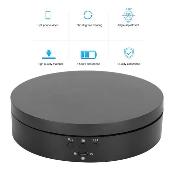 Tovejs roterende platform displaystander, 2-4 kg bæreevne, 3 hastigheder, til smykker og telefoner - IKKE