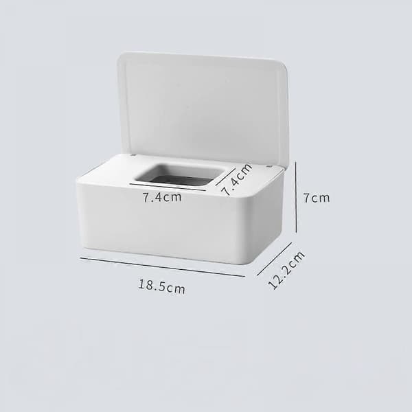 Pappershanddukslåda med lock, PP-fäste Hem/Kontor/Bil Dekoration Rektangulär (18,5 12,2 7cm Vit)