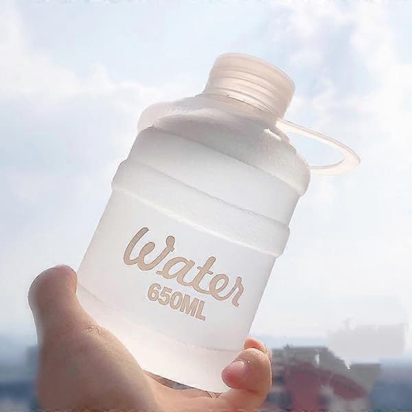Mini Liten Ren Hinkmugg Plast Vattenmugg Vatten [Frostat Vit] 650ml Enkelmugg