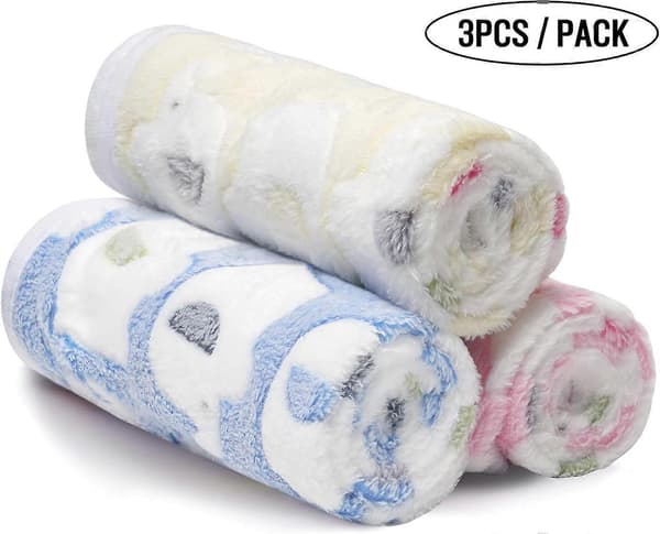 1-pack 3 hundfiltar tillverkade för hundar katter valpar, 3-pack (elefant, medium 30 * 20\")