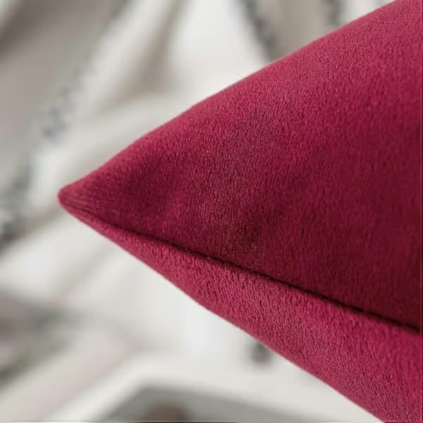 Dekorativa kuddfodral 45x45 cm vinröda prydnadskuddar 2-pack mjuka sammetskuddfodral heminredning för lantlig soffa sovrum