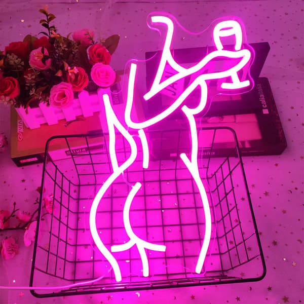 LED neonskyltar för väggdekoration ölskylt barskylt kvinnlig kropp neonljus USB-driven ljusskylt för sovrum bar klubb butik fest present
