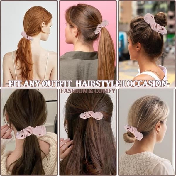 4 scrunchies med lynlås, elastik med lynlås, scrunchie med lynlås, hårelastik, scrunchie
