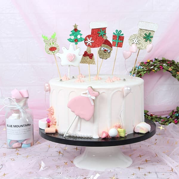 28-pakning julecupcake-topper, glitterferiekaketopper H