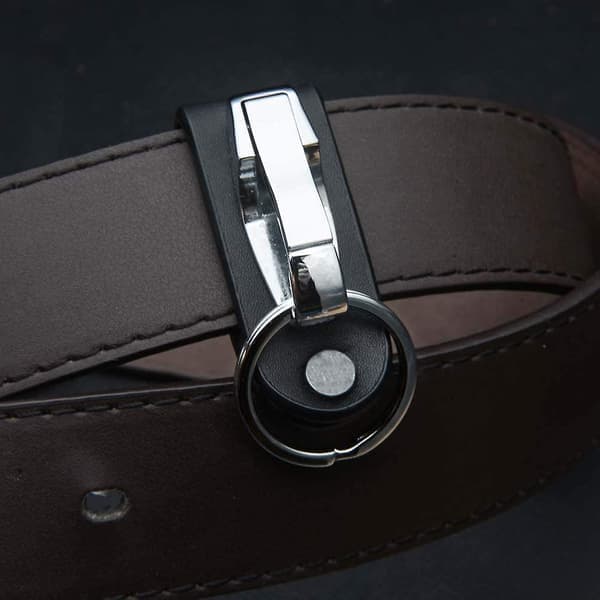 Men's Keychain, Leather Belt Keychain with Belt Loop, Belt Key Holder, Keychains with Detachable Keychain for Men