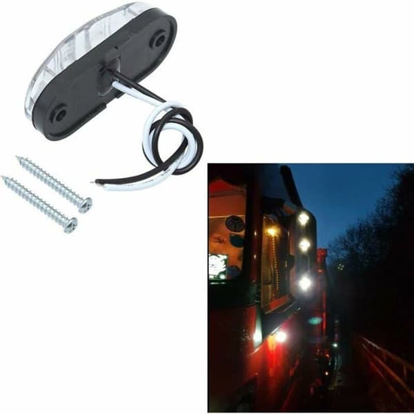 Sæt med 6 LED sidemarkeringslygter til bil, trailer, autocamper, campingvogn, cykel, motor