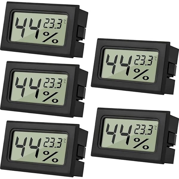 Mini digitalt hygrometer – 5-pak LCD-termometer til kontor, køkken, inkubator og drivhus