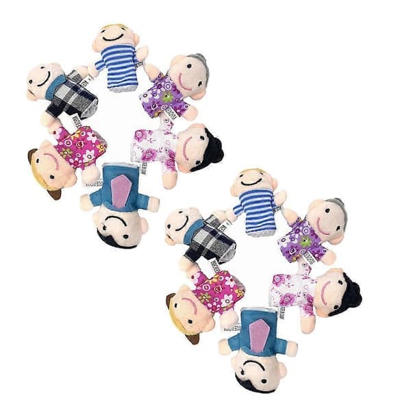 Set/12 st fingerdockor Barn Familj Fingerdockor Tyger Fingerdockor Fingerdockor Finger Familjedockor
