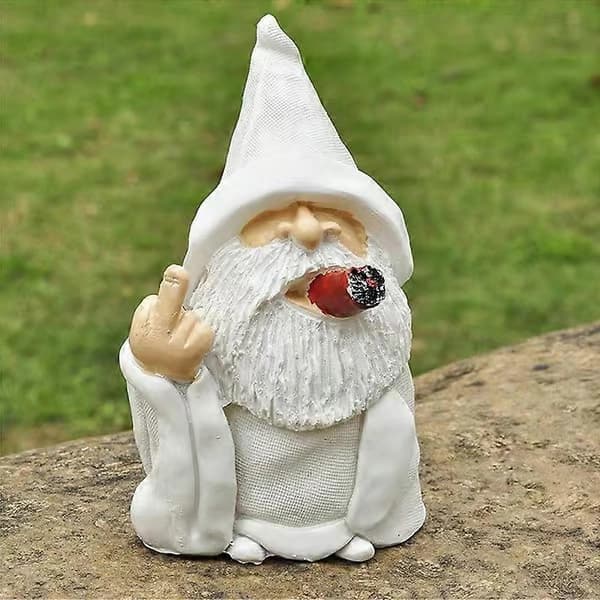 Havealf-figur – Harpiks langfingerstatue 14,5x8x7cm til plænedekoration
