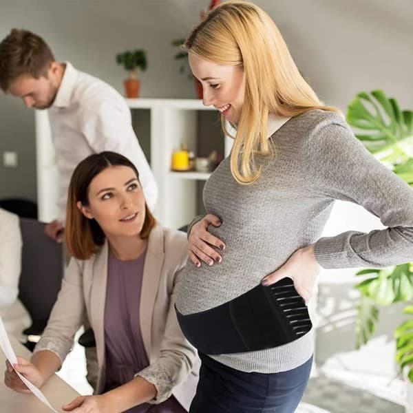 Maternitybælte, Justerbart bælte til gravide kvinder, Støttebånd Graviditetsbånd, Velegnet til gravide kvinder (Sort)