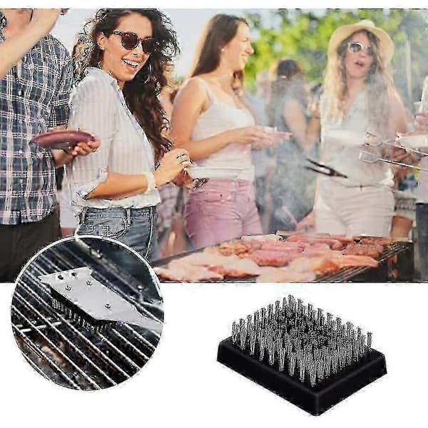 4 stk. udskiftningshoveder til trådløs grillrensebørste (sort)