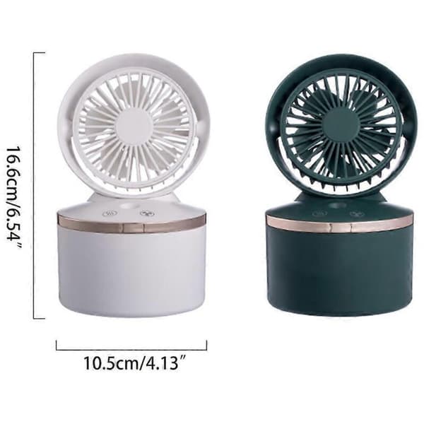 Stille USB-bordventilator med indbygget luftfugter, 3-trins mini bærbar ventilator.