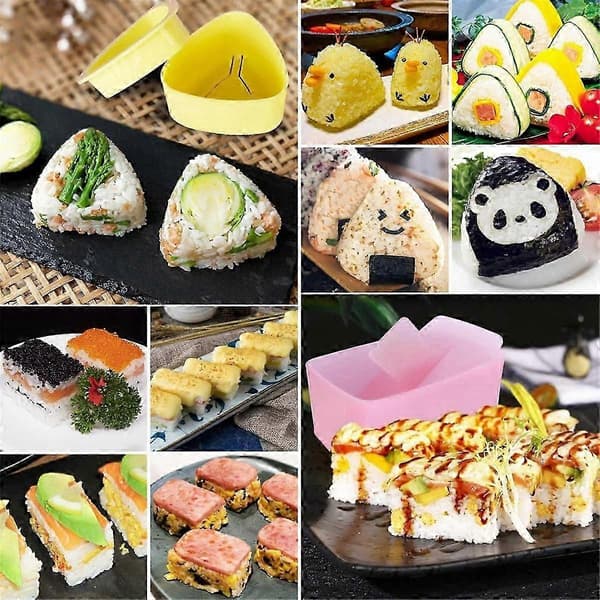 Onigiri-form, 3-pakning risform Musubi Maker Kit, Maker Press, Klassisk trekantet risbolleform Sushi-form