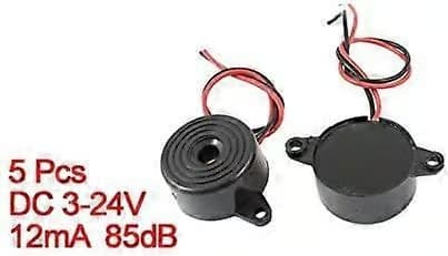 st DC 3-24V 85dB Elektronisk Larm-summer Svart 23 x 12mm