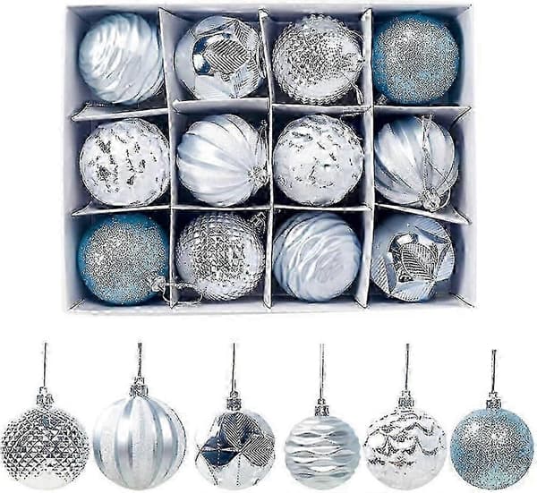 Utsökta 12 delar julkulor julkulor set julkulor julkulor set 2,4 tum/6 cm (blå)