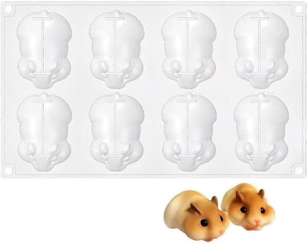 3D Hamster Silikone Kageform Silikone Fudge Form Chokoladeform Sæbeform Håndlavede Bageværktøjer Køkkentilbehør