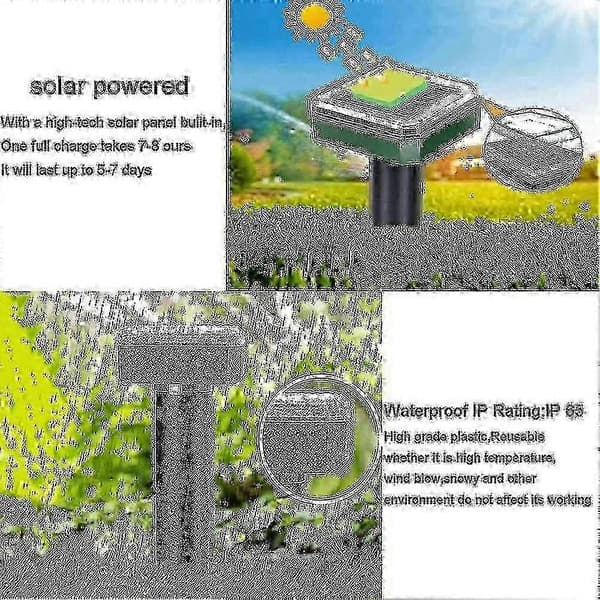 4st Solar ormavskräckare för utomhusbruk, ormavskräckare ultraljudssolar, ormavskräckare för utomhusbruk Tw