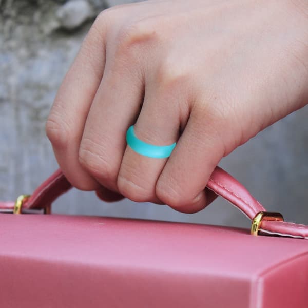 4st ren blixt mode ring-Nr. 6-rosa blixt röd + silver + mintgrön + rosenröd