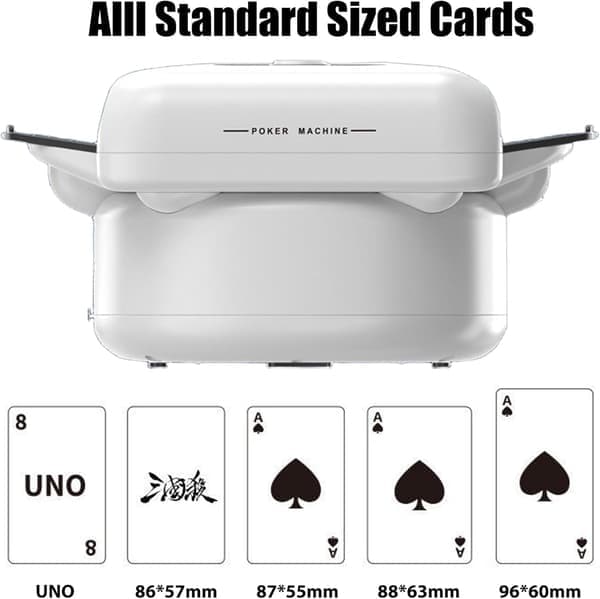 Automatisk kortblander – Stille genopladelig til 1-2 spil Skip Bo, UNO & poker