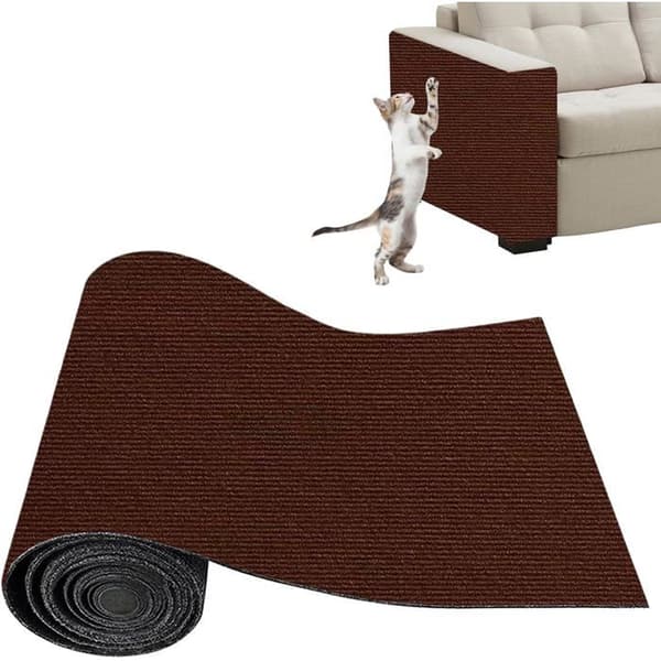Selvklebende klorematte for katter, klorebrett og anti-ripe sofaprotektor, DIY klorebeskyttelsesmatte (brun, 30 x 100 cm)