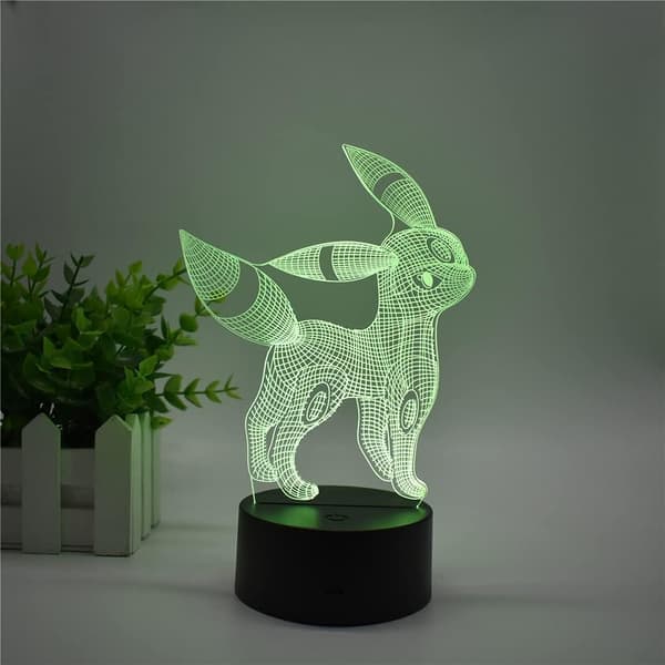 3D Illusjon Umbreon Nattlys, LED Bordlamper, Hjemmeinnredning, T