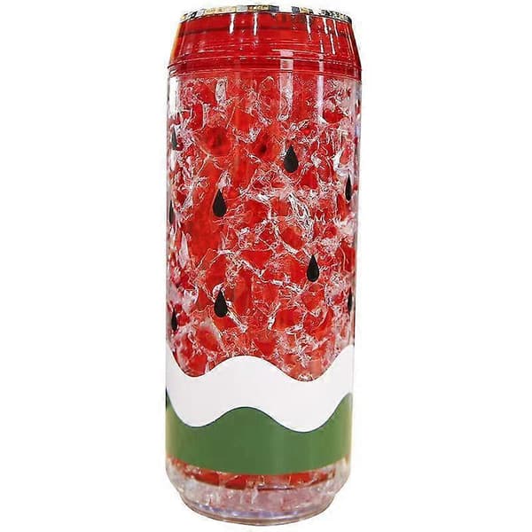 Sommar kan forma utomhussport dubbellager kallvattenkopp röd vattenmelon 350ML