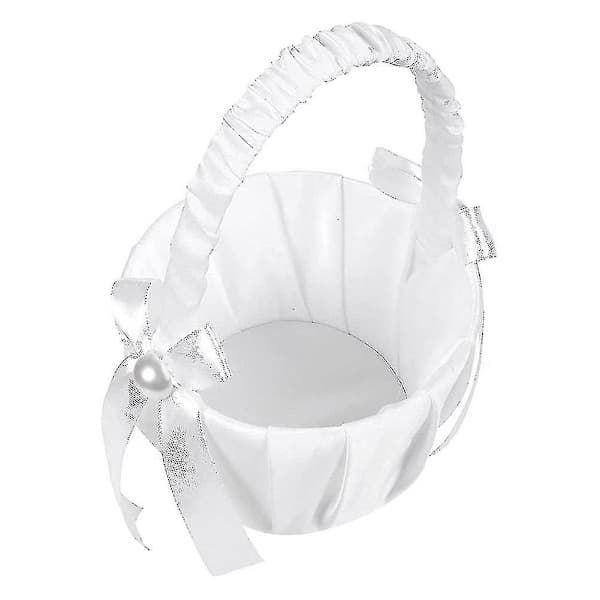 2-pack Bröllop Satin Blomsterkorg, Rosett Blomsterkorg