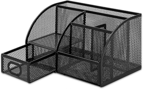 Penholder og organizer i net, sort, 9,1\" x 5,9\" x 5,5\"