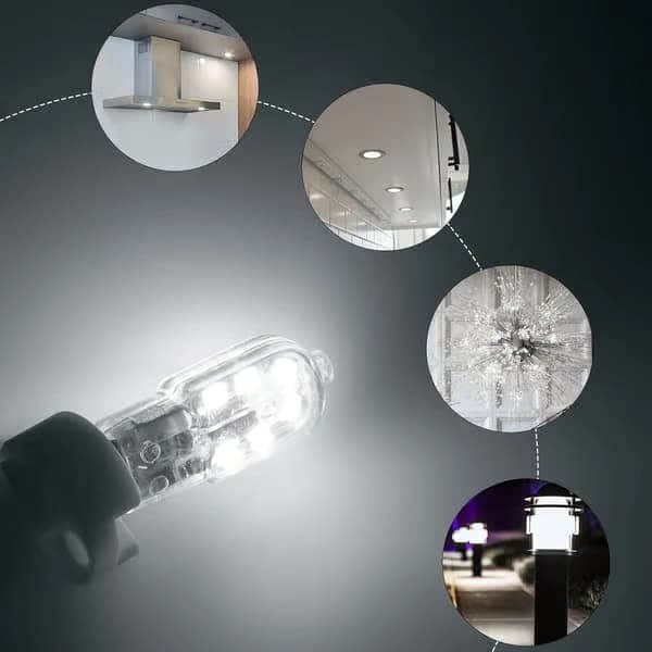Lamper 10-pak G4 LED-pære 2W, DC 12V belysningspære, 6000K hvid