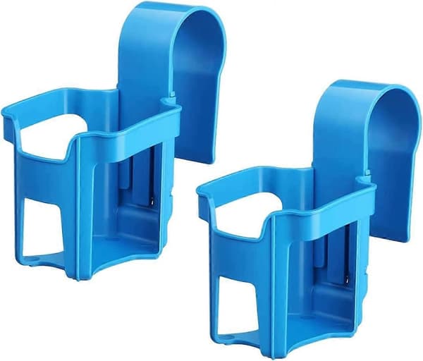 2-pack Plastiska Poolmugghållare, Multifunktionella Dryckeshållare för Pool, Poolsidemugghållare Passar De Flesta Pooler (Blå)